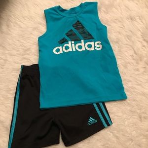 Adidas Blue Top and Short Set Size 3T